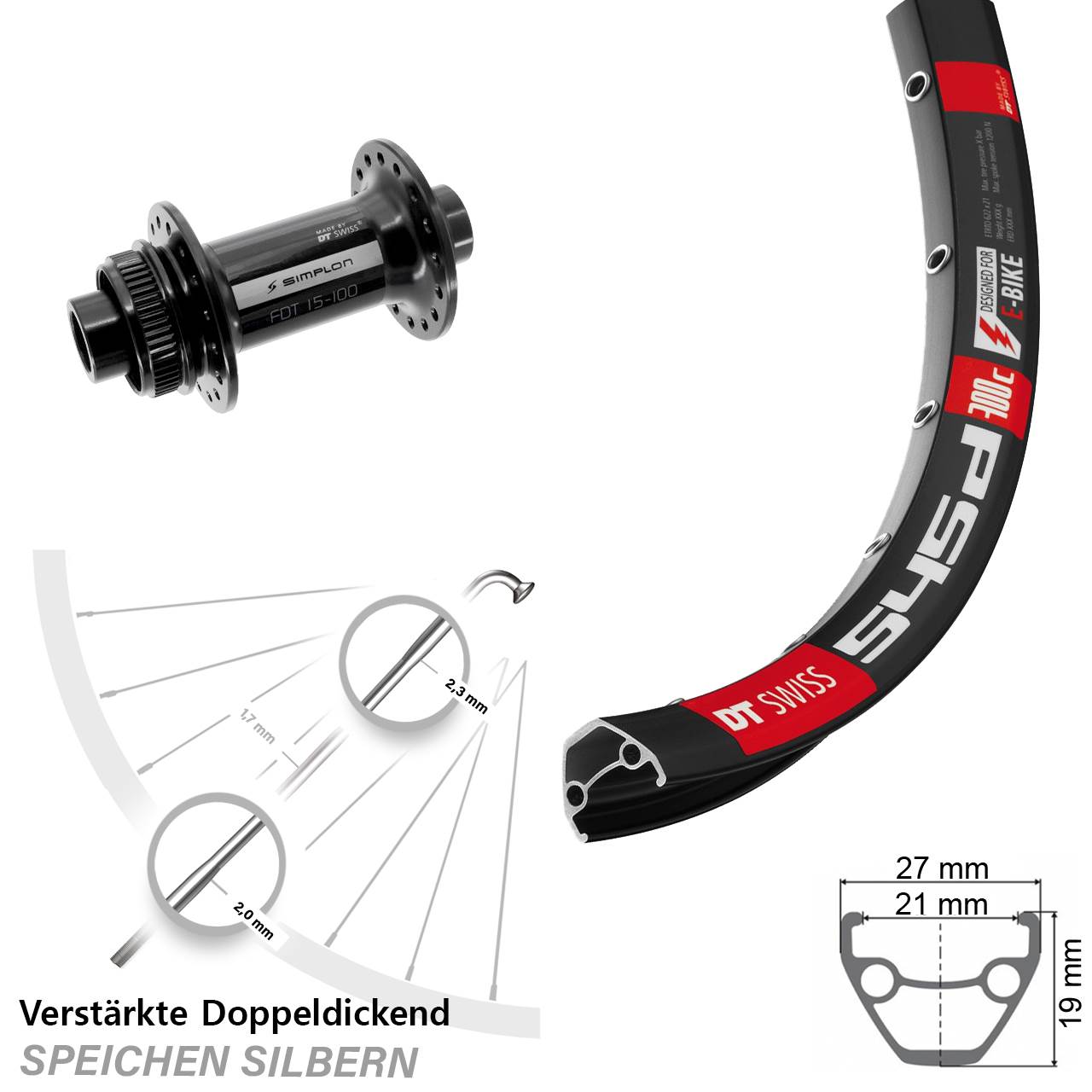 Centerlock Vorderrad 28 Zoll DT Swiss 545d 370 12x100