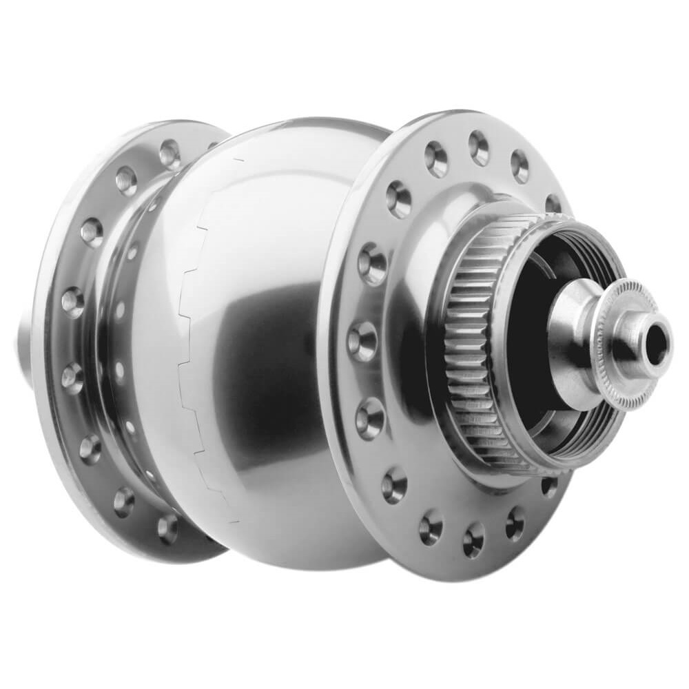 Son 28-SL Nabendynamo Disc Centerlock silbern eloxiert steckerlos