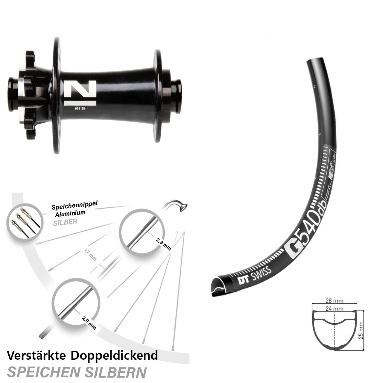 Disc Vorderrad 28 Zoll DT Swiss G 540 Novatec D791 15x100