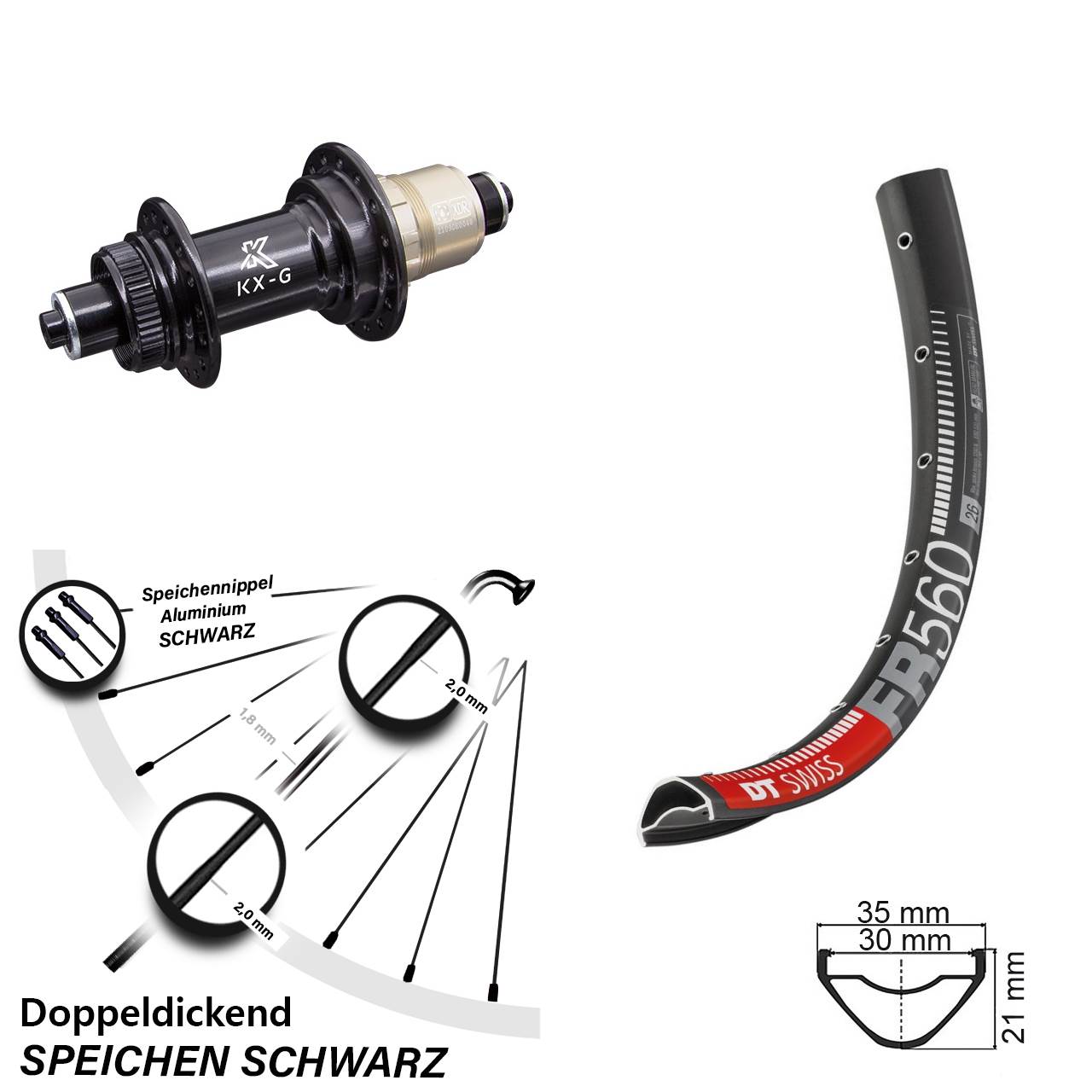 DT Swiss FR560 KX-G XD-R 26 Zoll Disc Hinterrad QR