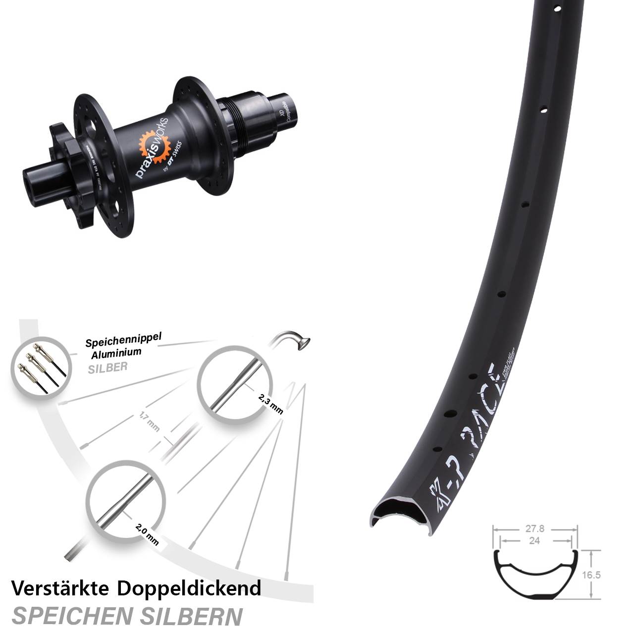 KX-R Race DT Swiss 350 SL Disc Laufrad 12x142 XD