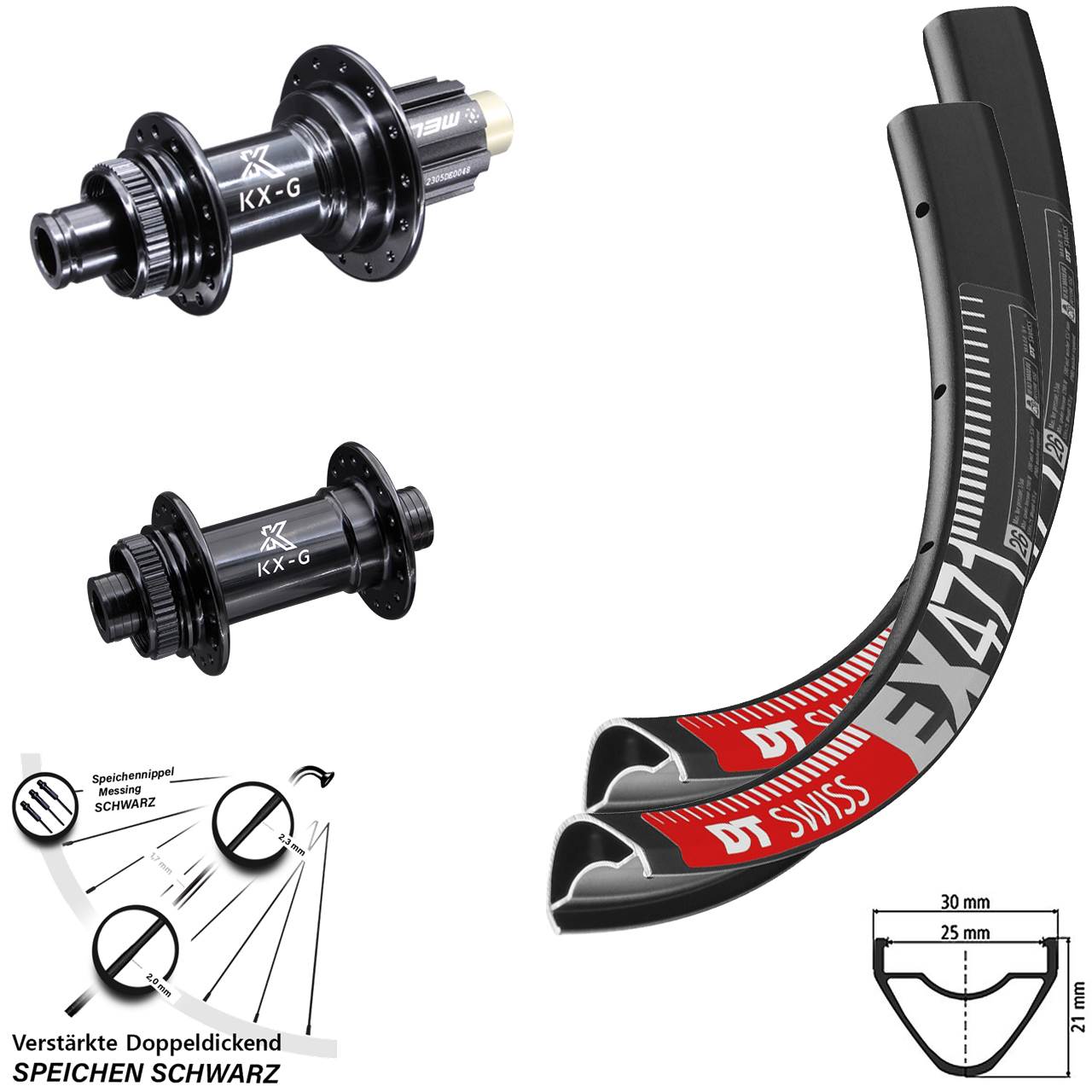 27,5 Zoll DT Swiss EX 471 KX-G Laufradsatz Centerlock 12x100/142 Campagnolo N3W