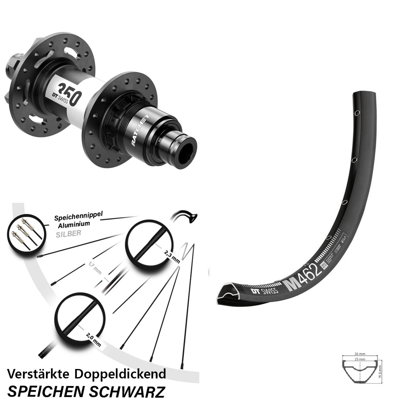 DT Swiss M46-350 27,5 Zoll Disc Laufrad 12x148 Boost XD 11-12 fach