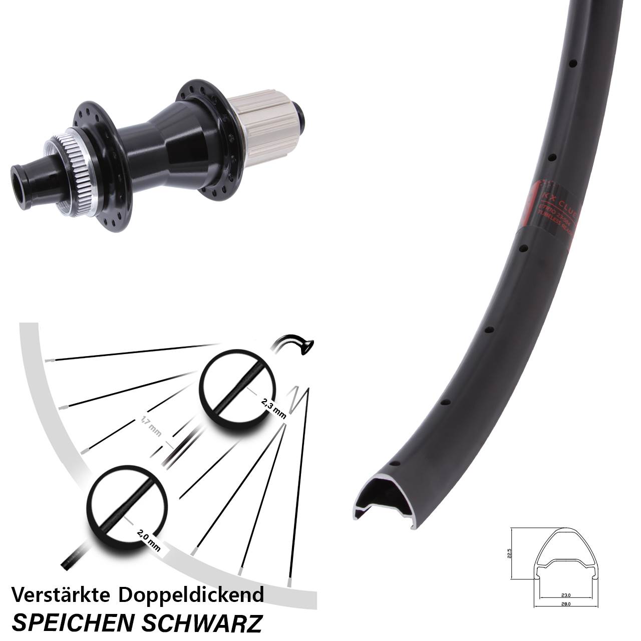 KX Clue Novatec CL142 28 Zoll Disc Laufrad 12x142 8-12 fach