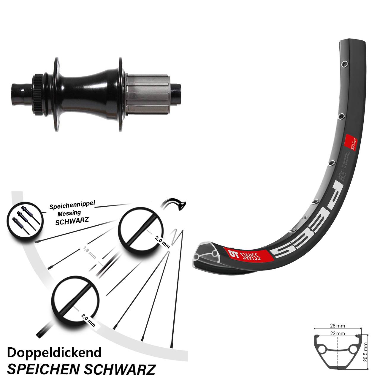 MTB-Hinterrad 26 Zoll Formula DT Swiss 533 D Centerlock 8-11 fach