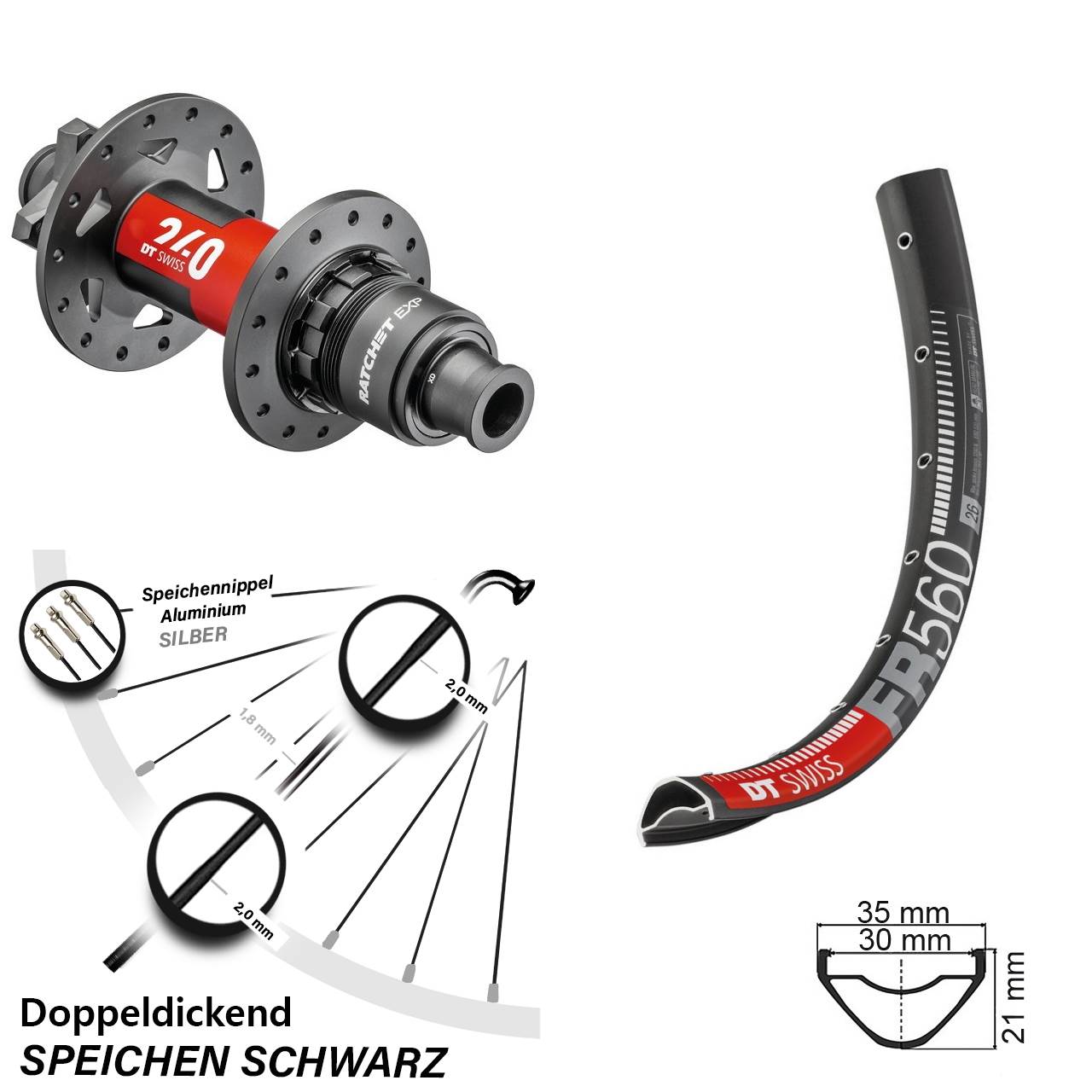 6-Loch Hinterrad 26 Zoll DT Swiss FR560-240 XD 11-12 fach 12x148