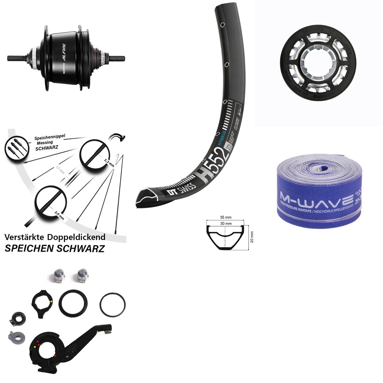 27,5 Zoll Hinterrad Shimano Alfine 8 Gang Centerlock DT Swiss H 552