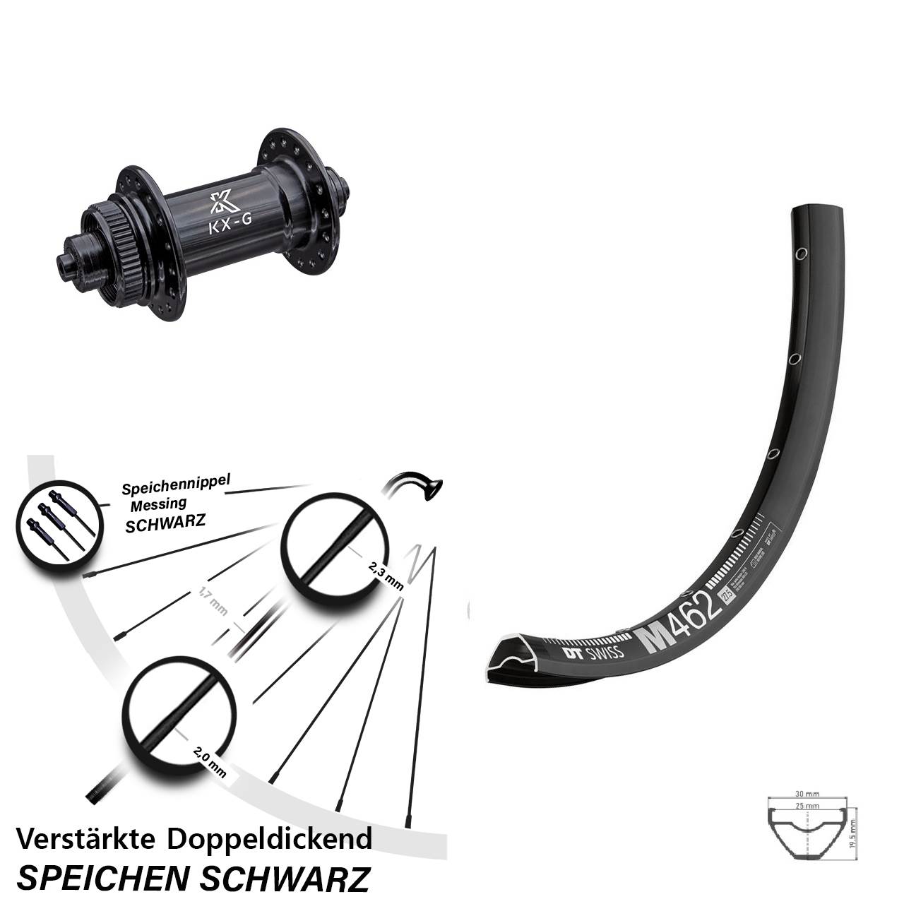 DT Swiss M462 KX-G Disc 29 Zoll Vorderrad QR