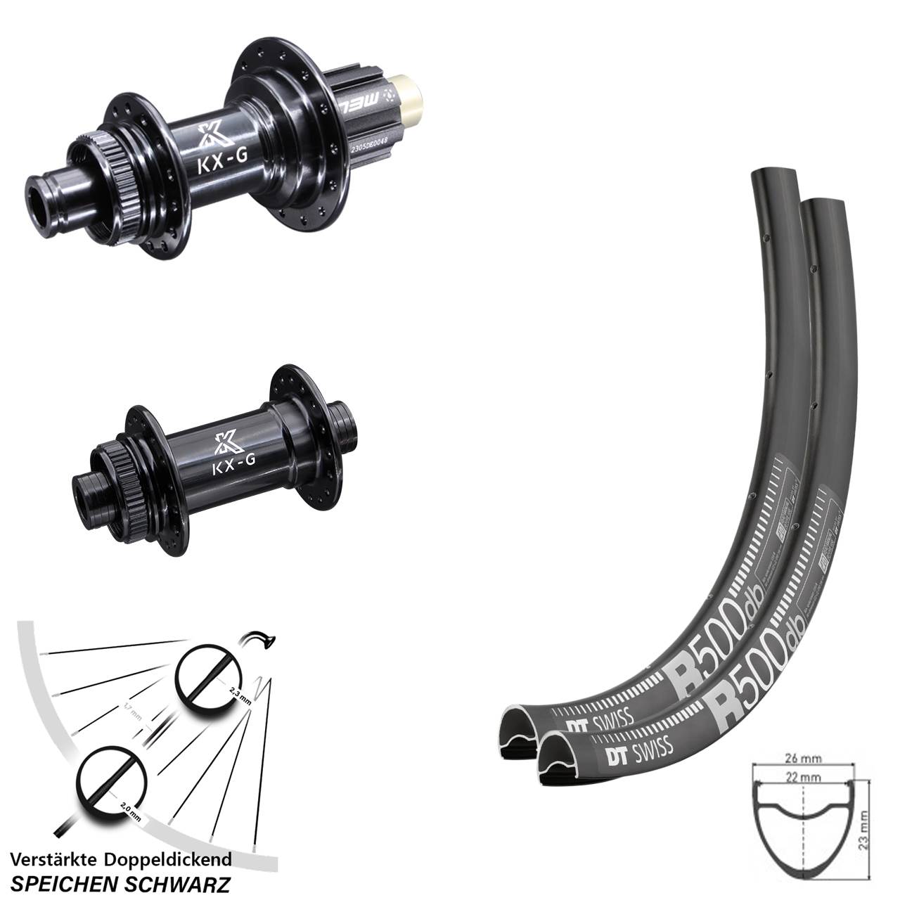 Laufradsatz Centerlock 12x100/142 28-29 Zoll DT Swiss R500 KX-G Campa N3W