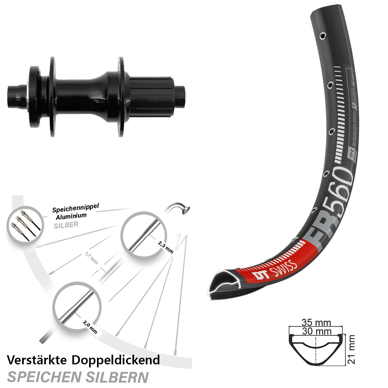 DT Swiss FR560 Fastace 26 Zoll Hinterrad 6-Loch 12x148 8-12 fach HG