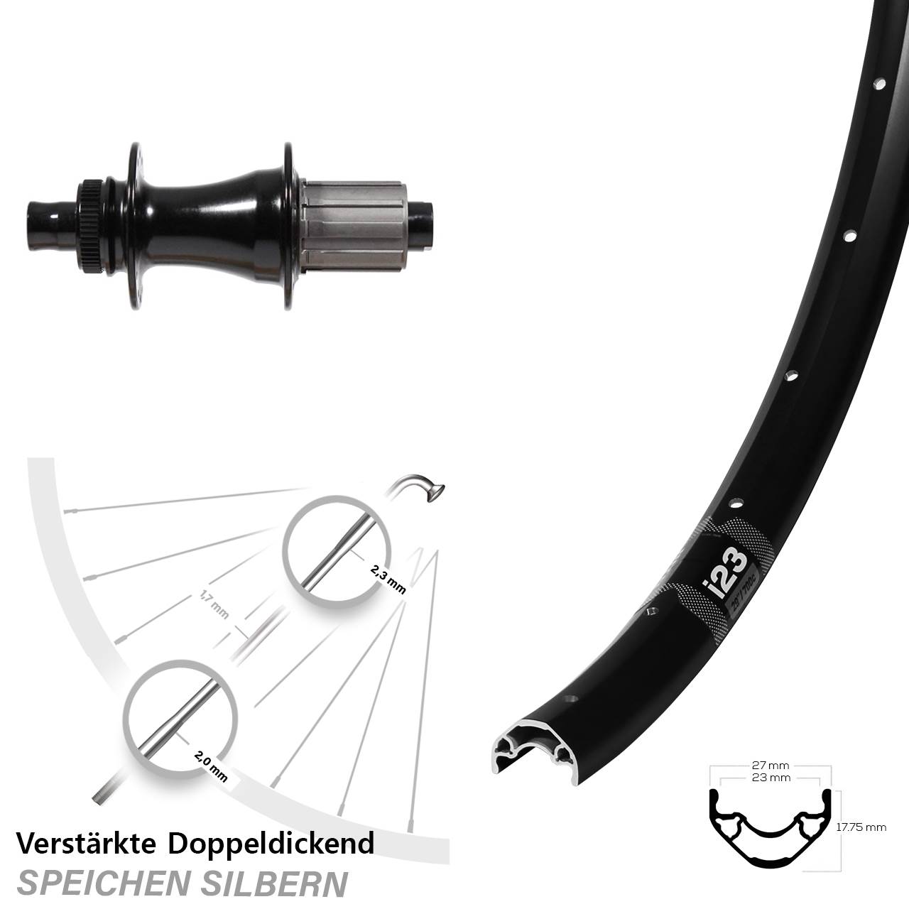 WTB i23 ST 29 Zoll Hinterrad Formula 12x148 8-11 fach