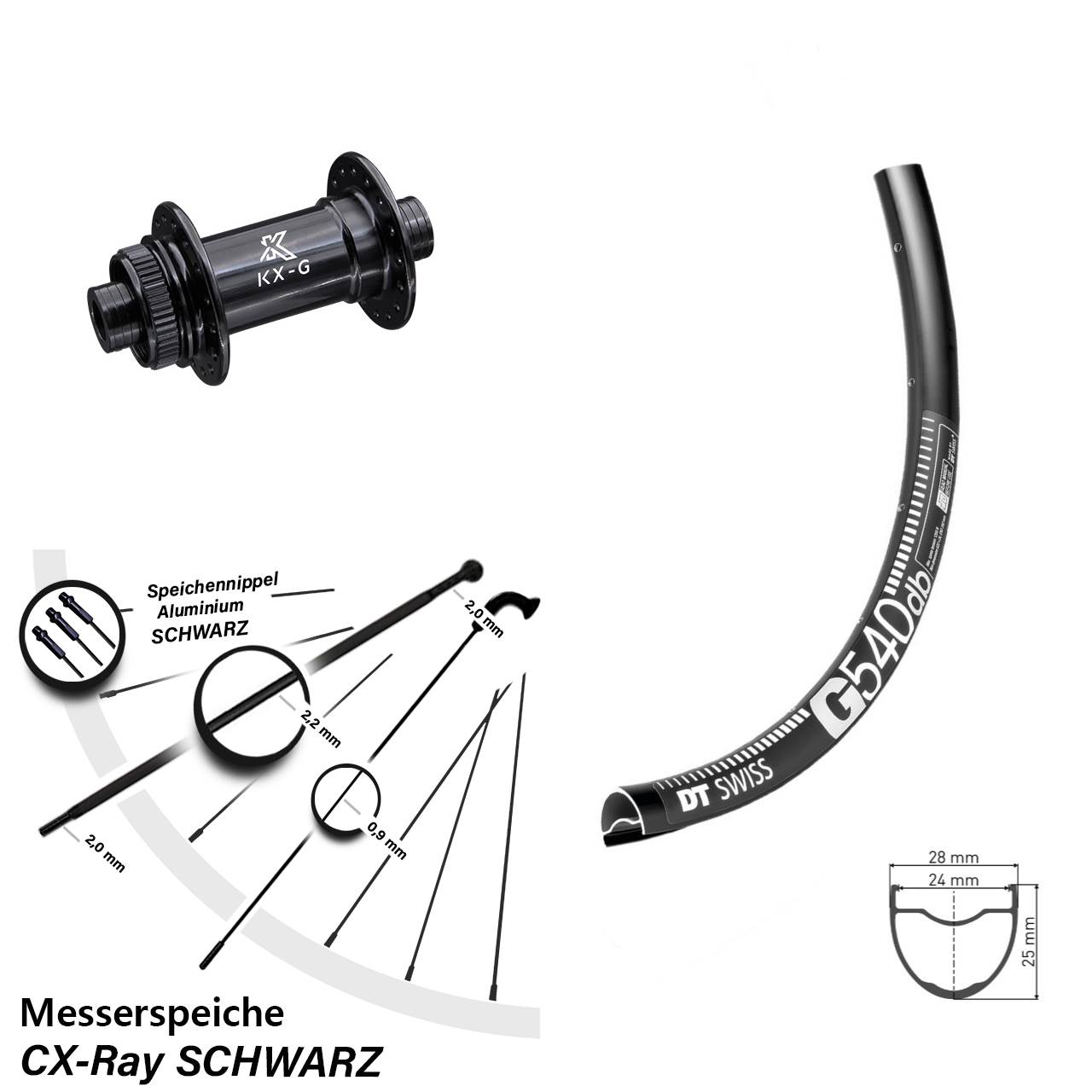 Disc Laufrad 28-29 Zoll DT Swiss G540 KX-G 12x100 CX-Ray