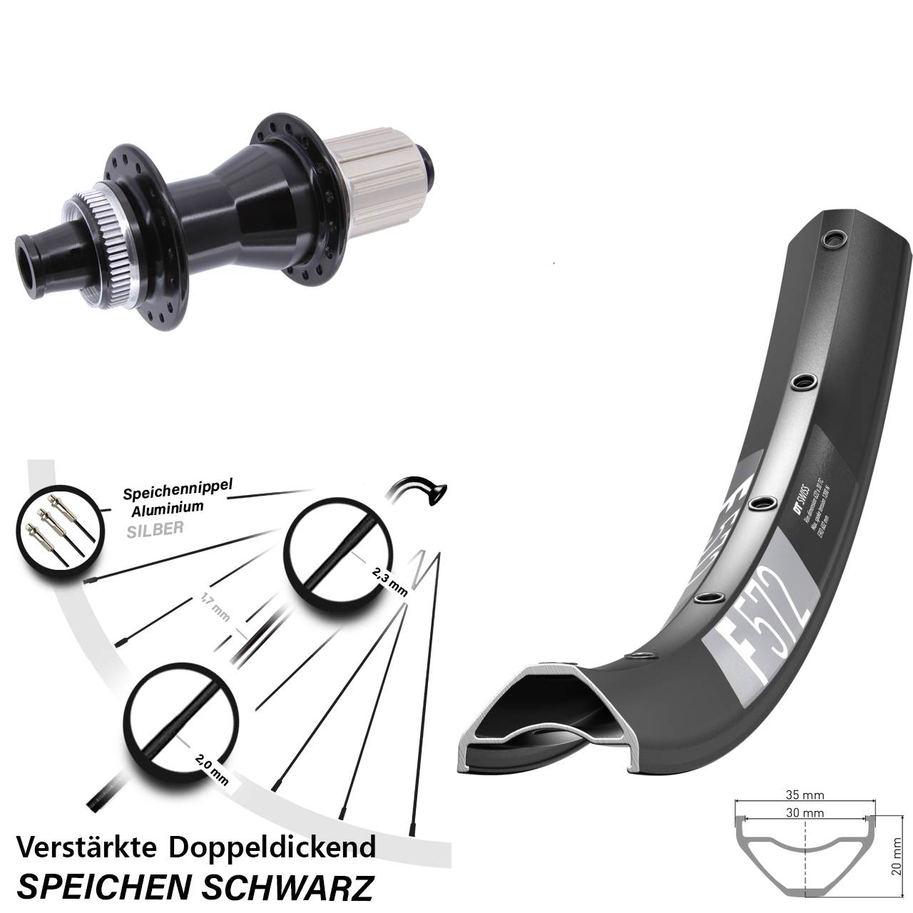 Hinterrad Centerlock 12x142 29 Zoll DT Swiss F572 Novatec CL-142 8-12 fach HG