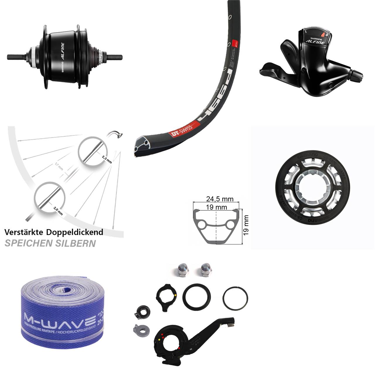 Shimano Alfine 8-Gang Hinterrad DT Swiss 466 Centerlock 28 Zoll