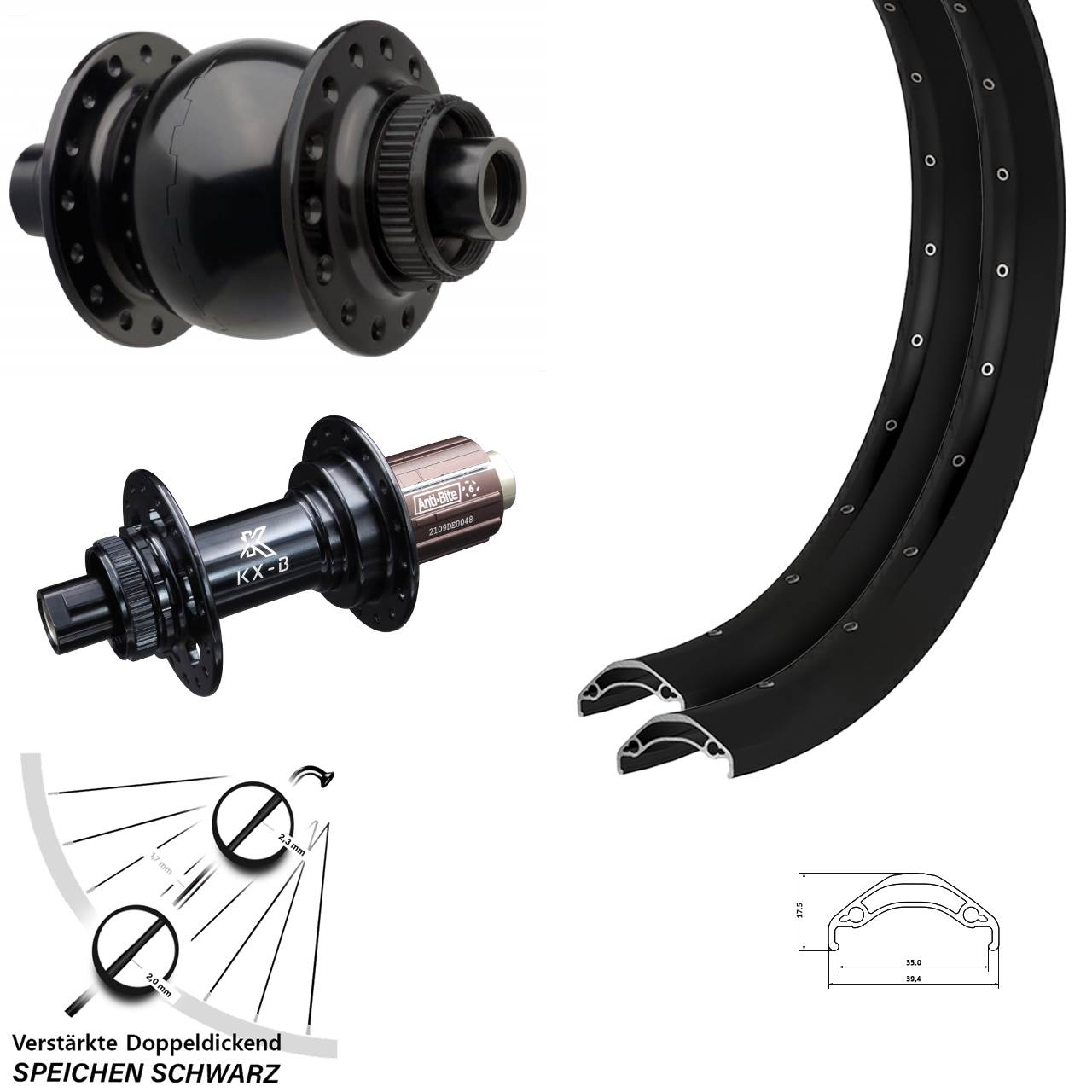 Ryde Disc 35 KX-B SON 28 29 Zoll Laufradsatz Centerlock 15x110 12x148 Boost 8-12 fach