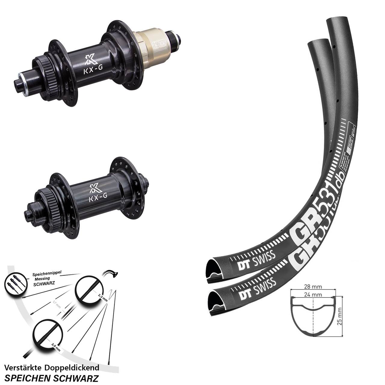 Disc Laufrad-Satz 29 Zoll DT Swiss GR 531 KX-G XDR für Schnellspanner