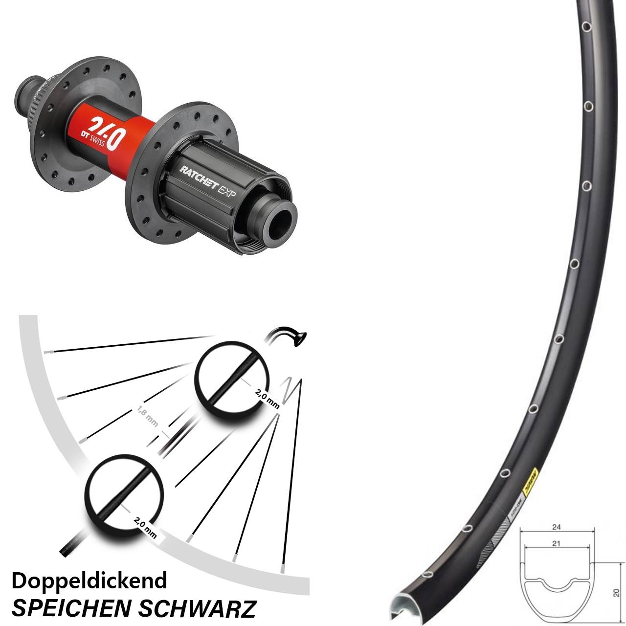 Disc Hinterrad 12x142 29 Zoll Mavic XC 621 DT Swiss 240 EXP 11-12 fach HG