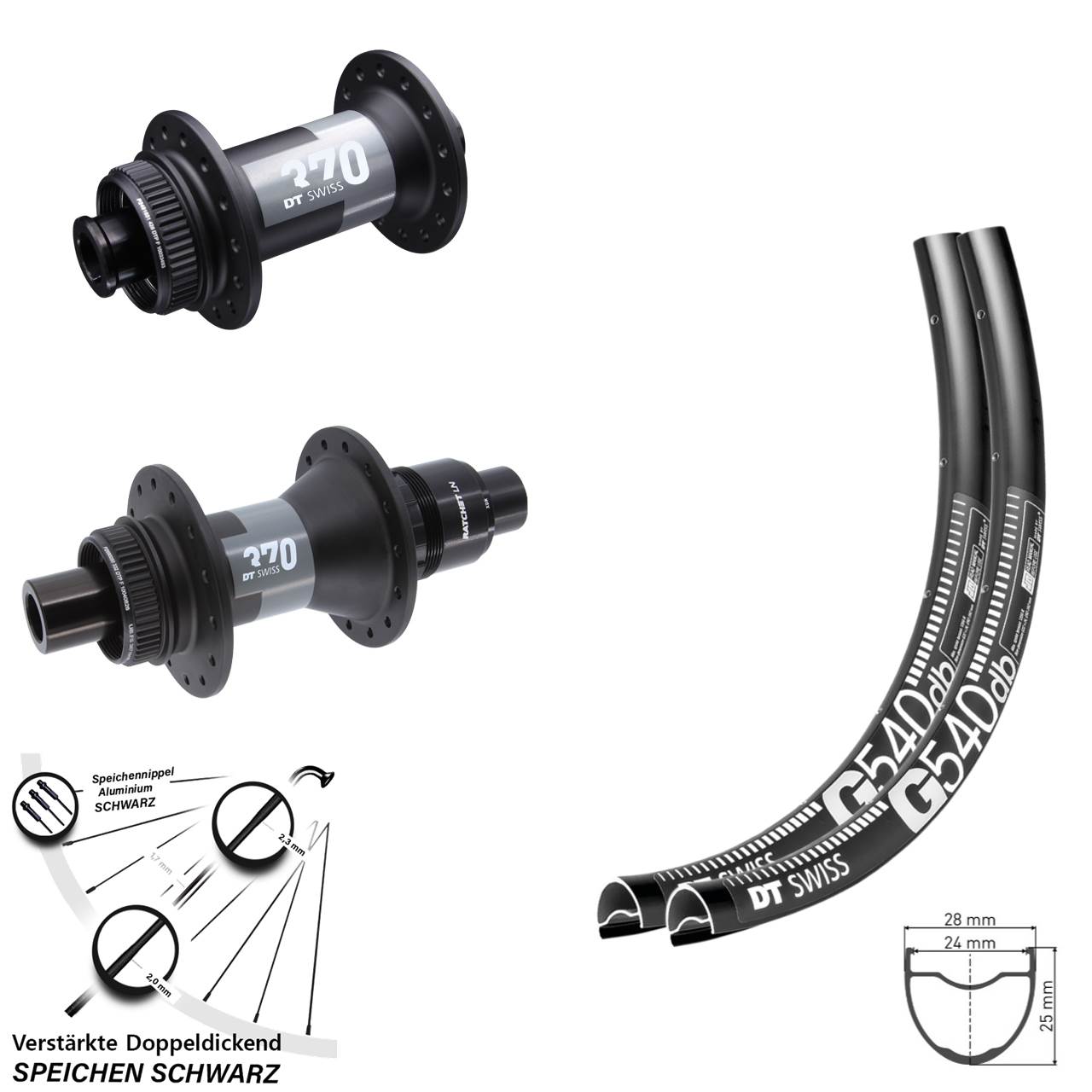 Disc Laufrad-Satz 28-29 Zoll DT Swiss G540-370 XDR 15x100 12x142