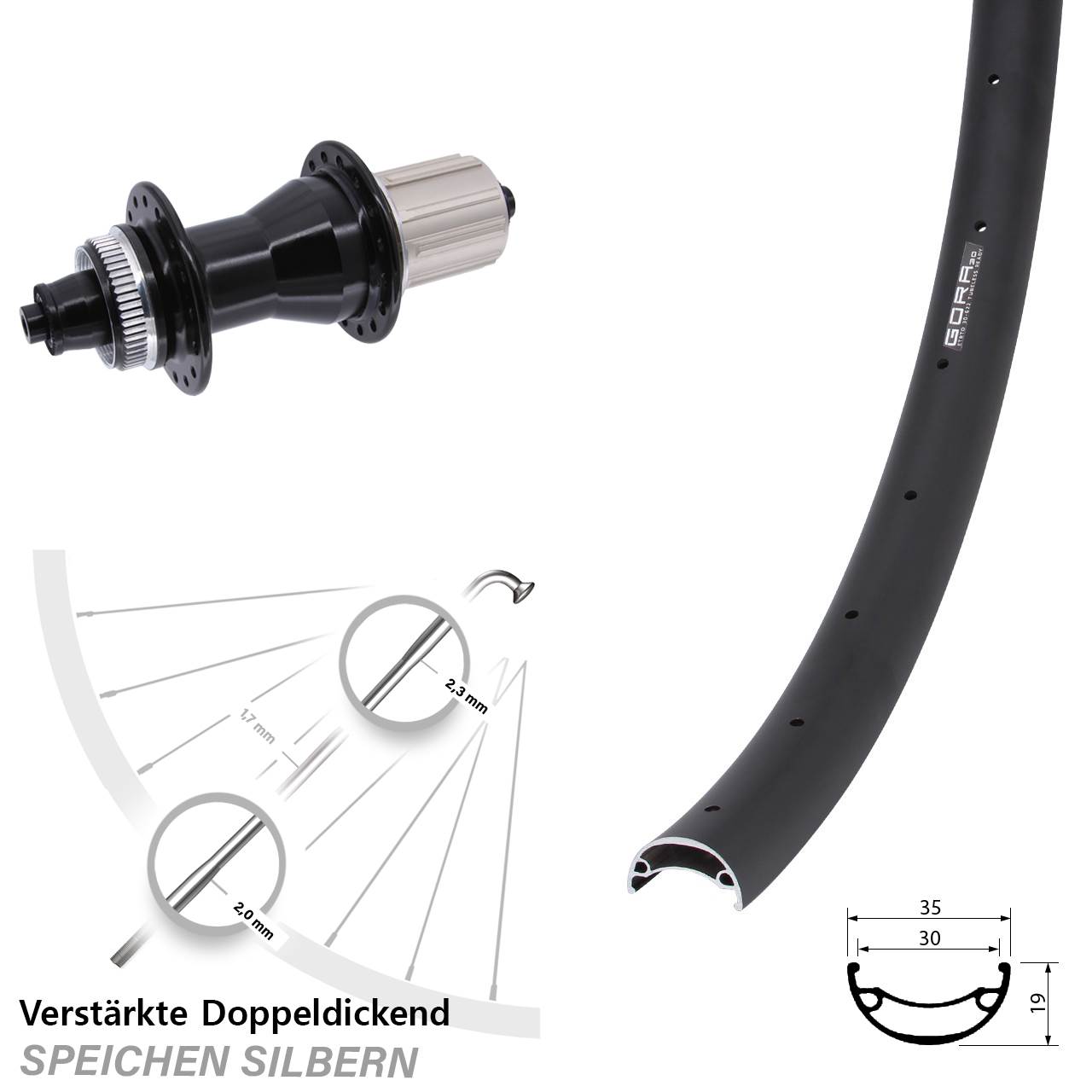 Hinterrad Centerlock 29 Zoll Gora 30 Novatec CL135 8-12 fach QR