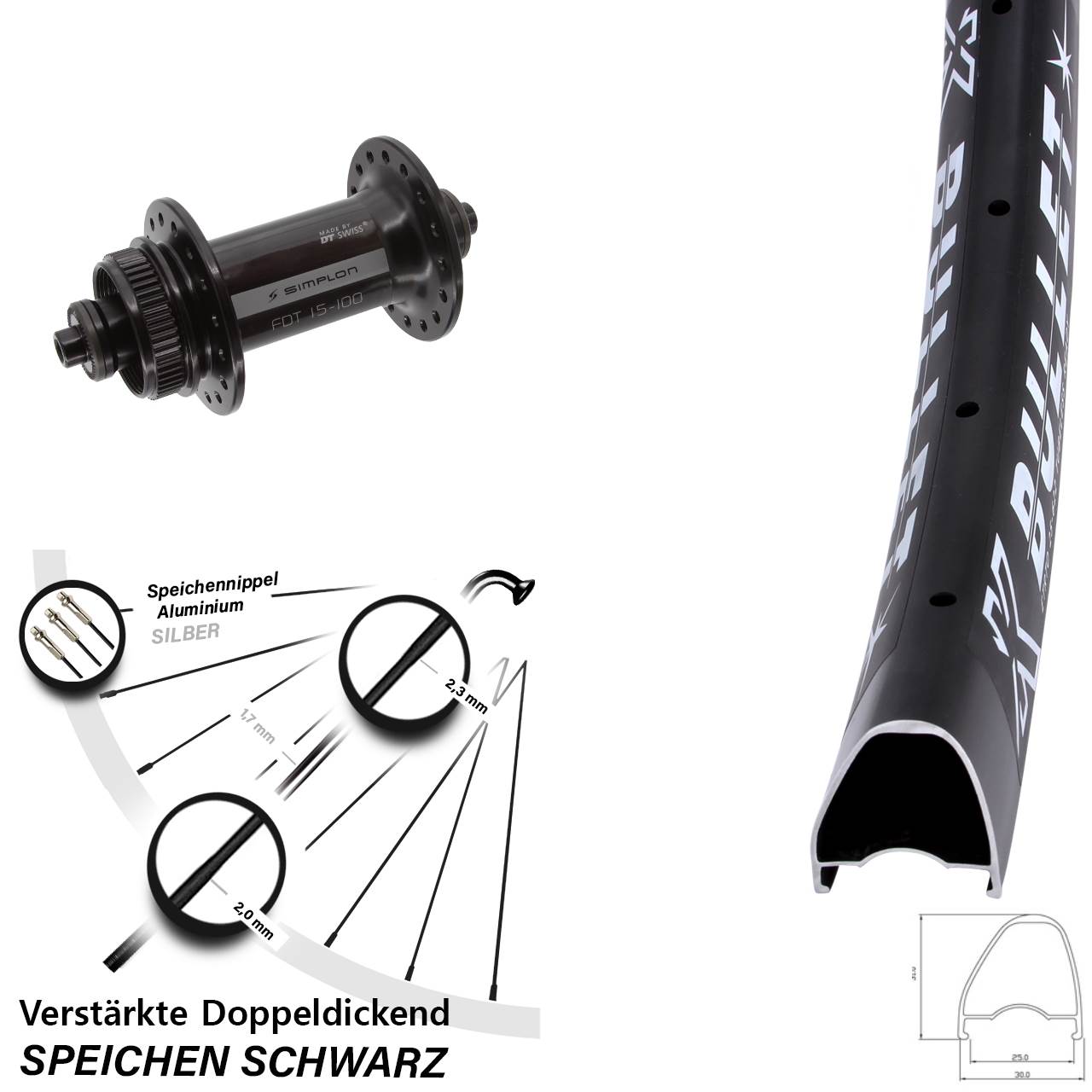 Disc Laufrad 29 Zoll KX Bullet OS DT Swiss 370 für Schnellspanner