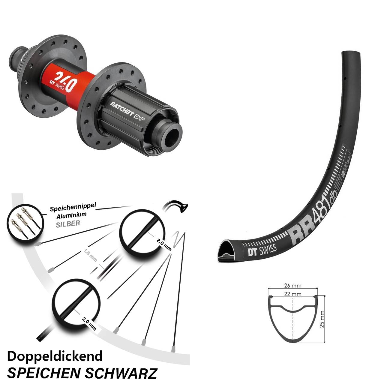 28 Zoll RR481 DT Swiss 240 EXP Hinterrad Centerlock 12x142 8-12 fach