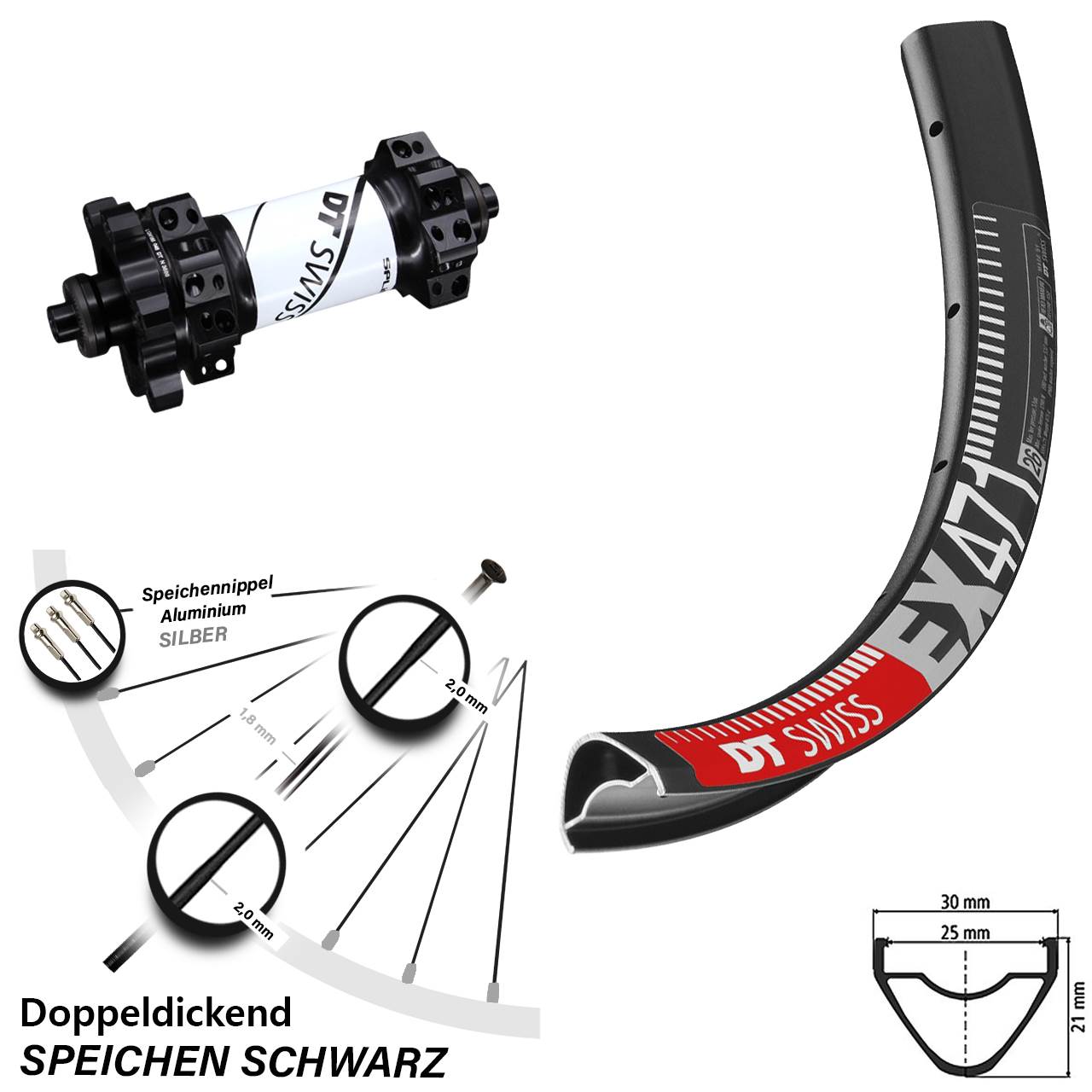 27,5 Zoll Disc Vorderrad DT Swiss EX 471 und X-1900