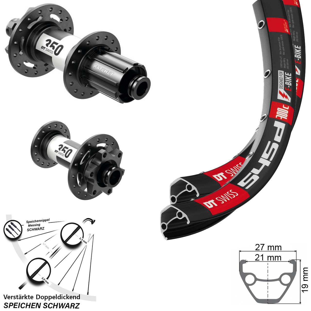 Disc Laufradsatz 26 Zoll DT Swiss 545d-350 8-11 fach 15x100 12x142