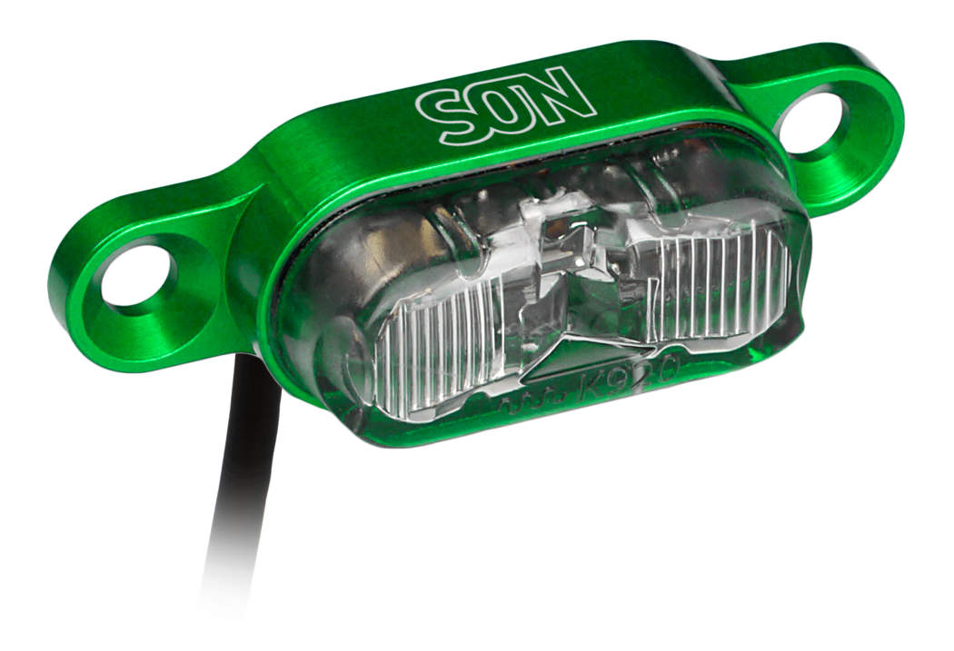 Son LED-Gepäckträgerrücklicht hellgrün eloxiert