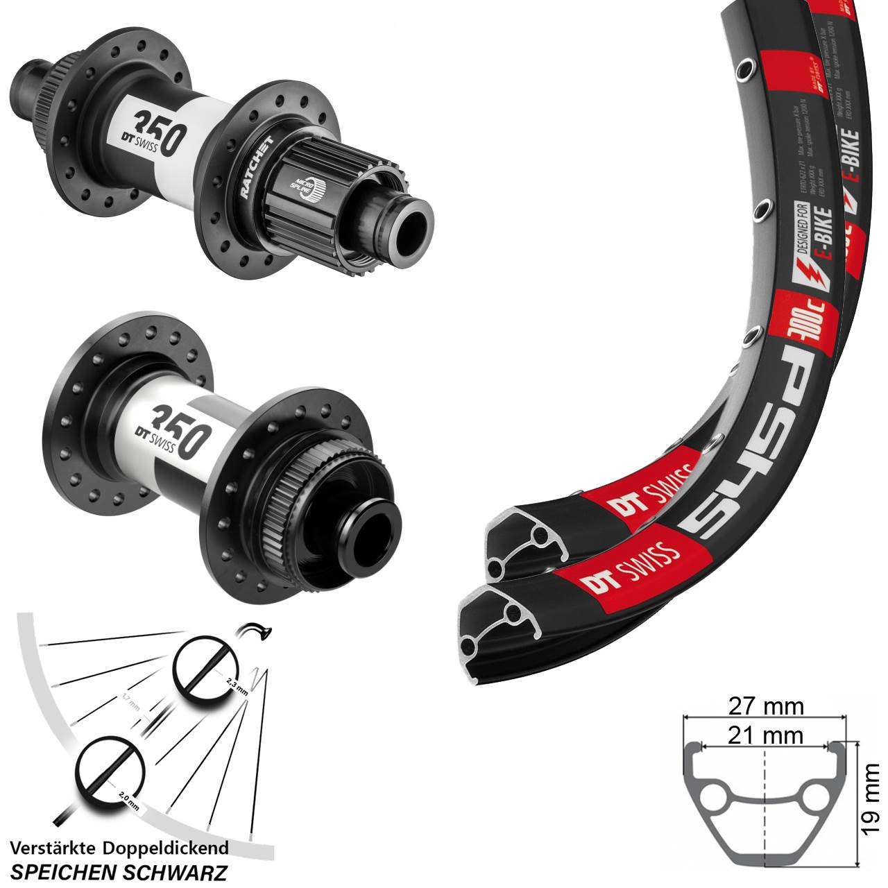 28 Zoll DT Swiss 350 Micro Spline Centerlock Laufradsatz 12x100/142