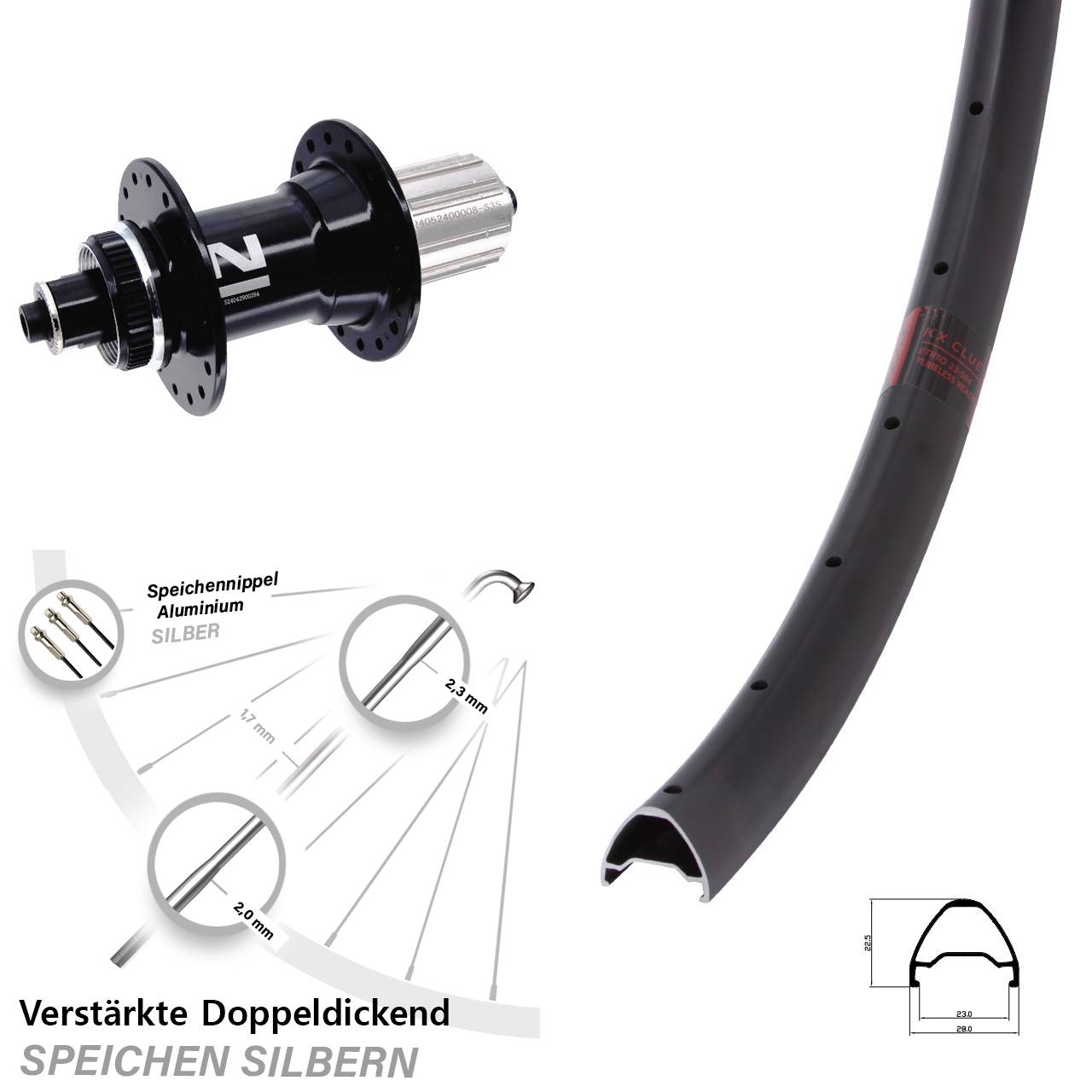 Disc Laufrad 28 Zoll KX Clue Novatec D042 8-12 fach für Schnellspanner
