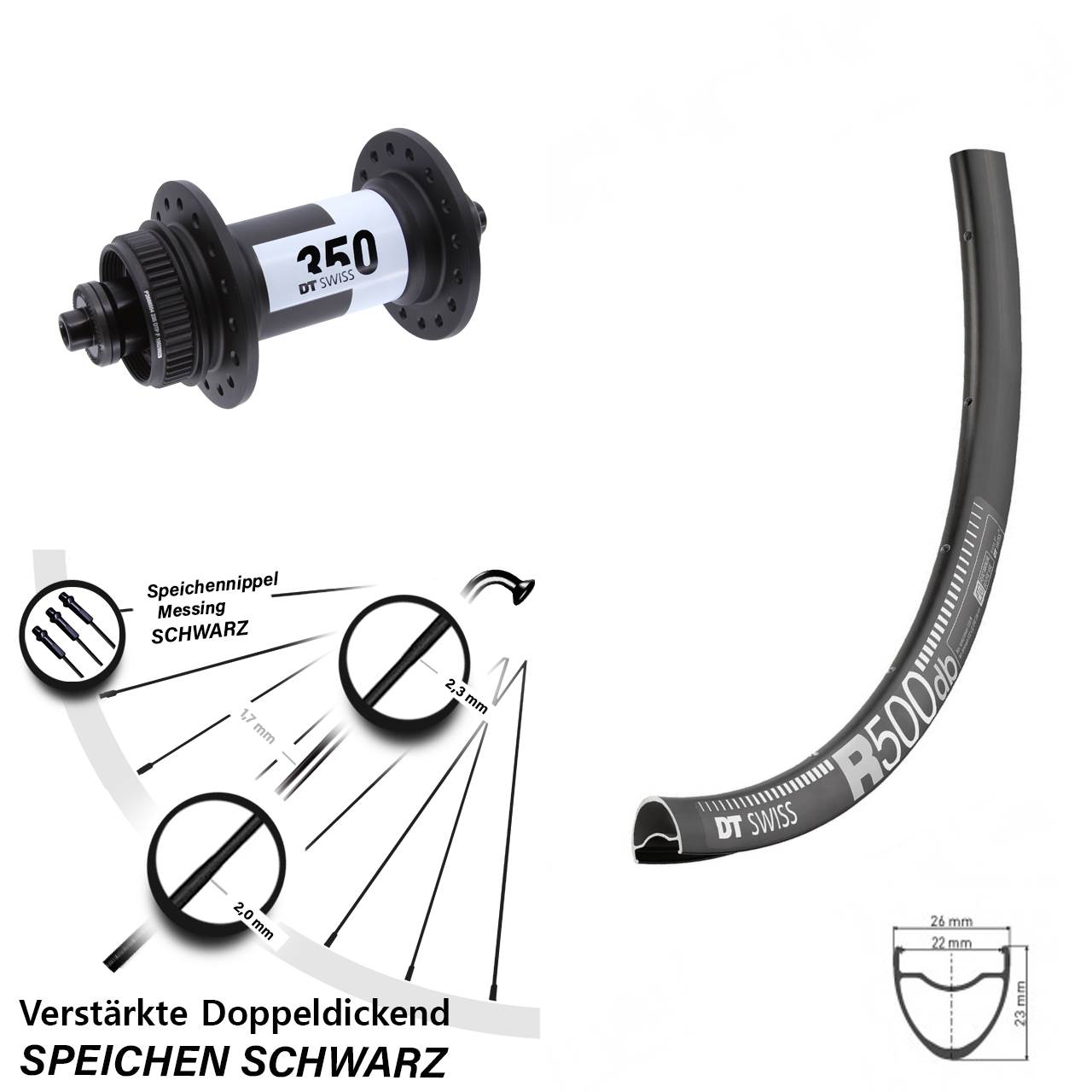 Disc Laufrad 28-29 Zoll DT Swiss R500-350 QR