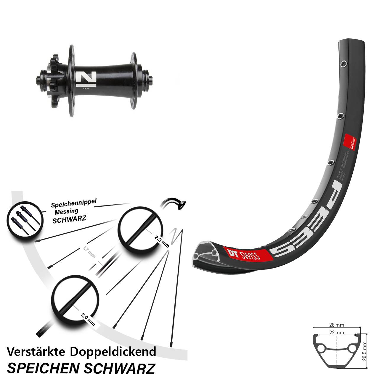 650B DT Swiss 533 D Novatec D791SB Disc Laufrad für Schnellspanner