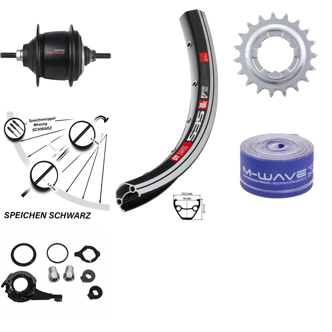 26 Zoll DT Swiss 535 Shimano Nexus 8 Gang Premium Hinterrad