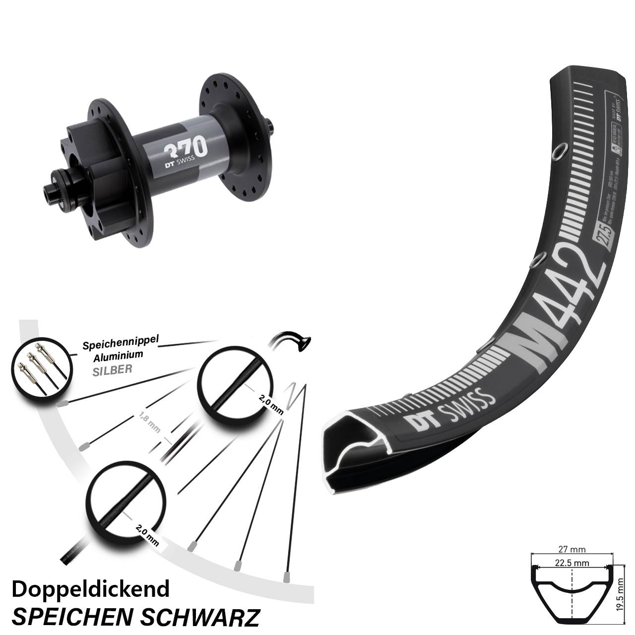 Disc Laufrad 28-29 Zoll DT Swiss M 442-370 QR