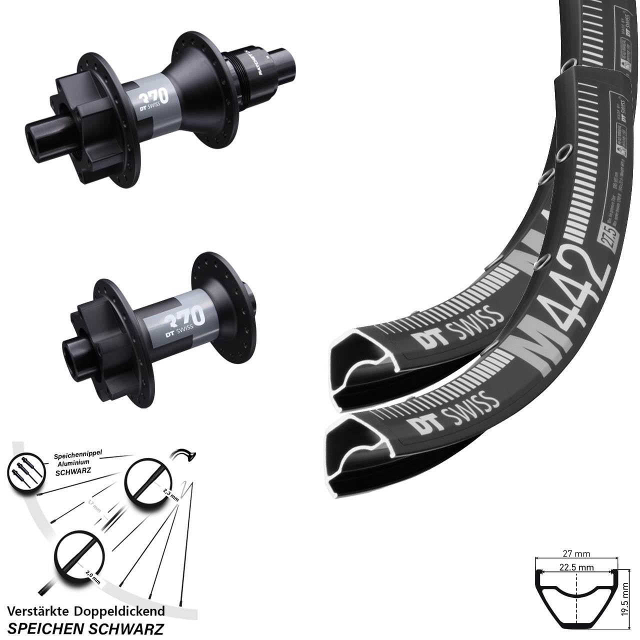 Laufradsatz 6-Loch 12x100/142 29 Zoll DT Swiss M 442-370 XD 11-12 fach
