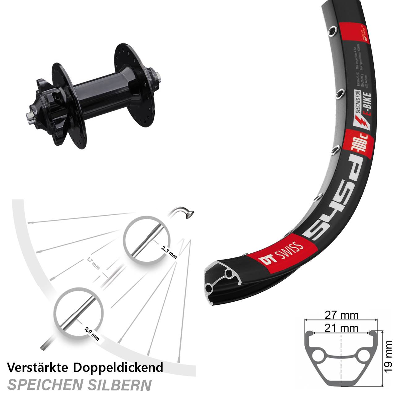 DT Swiss 545 Formula DC-91 26 Zoll Vorderrad 6-Loch für Schnellspanner