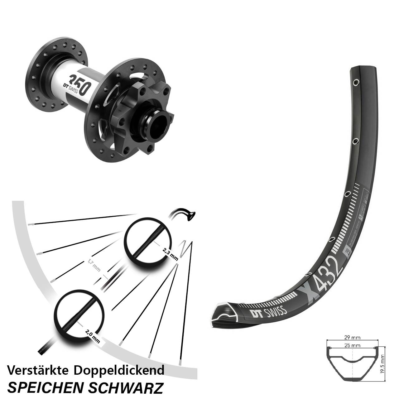 Boost Disc Vorderrad 15x110 29 Zoll DT Swiss X432-350