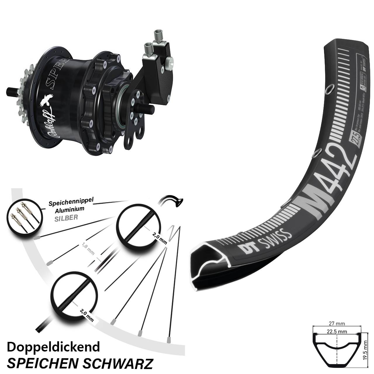 28 Zoll DT Swiss M442 Rohloff Speedhub 500/14 TS DB Tandem