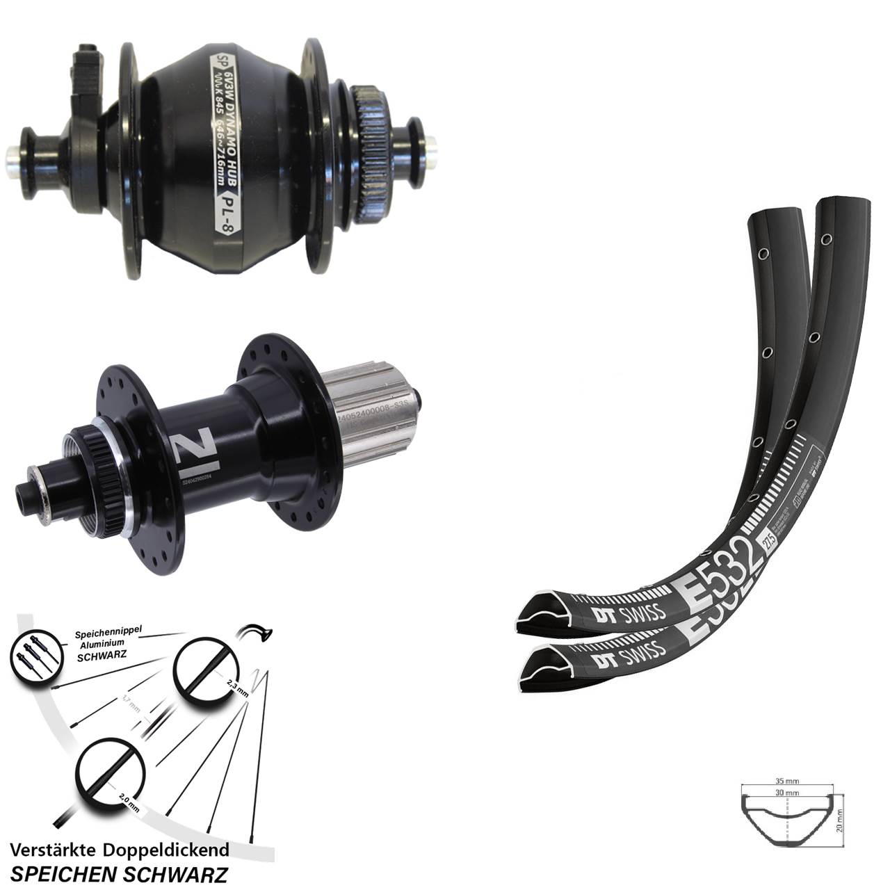 DT Swiss E532 Novatec D042 SP PL-8 29 Zoll Laufradsatz Centerlock QR 8-12 fach HG