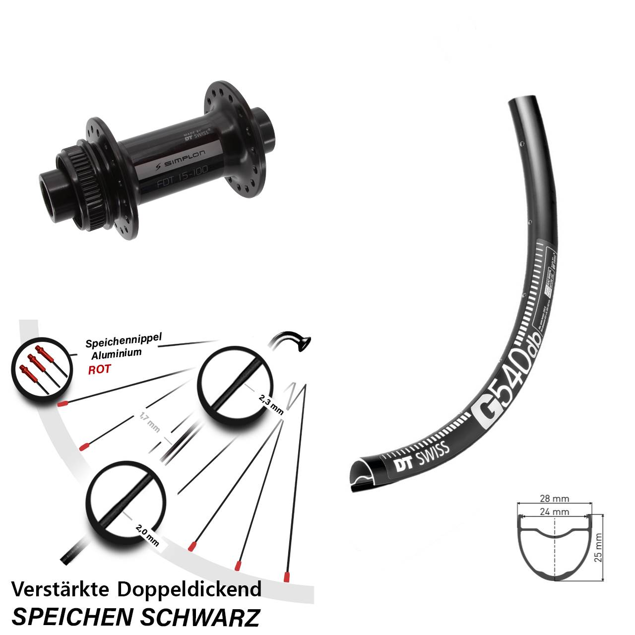 Disc Laufrad 650B DT Swiss G 540-370 12x100