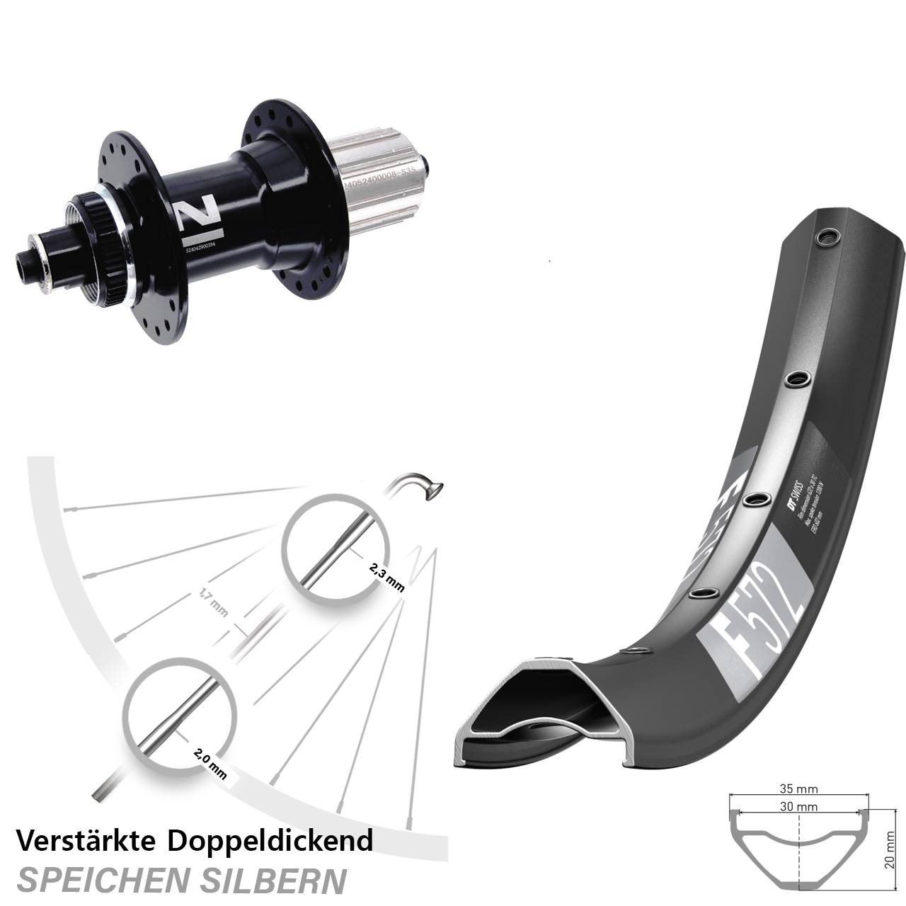 Disc Hinterrad 29 Zoll DT Swiss F 572 Novatec D042SB 8-12 fach QR