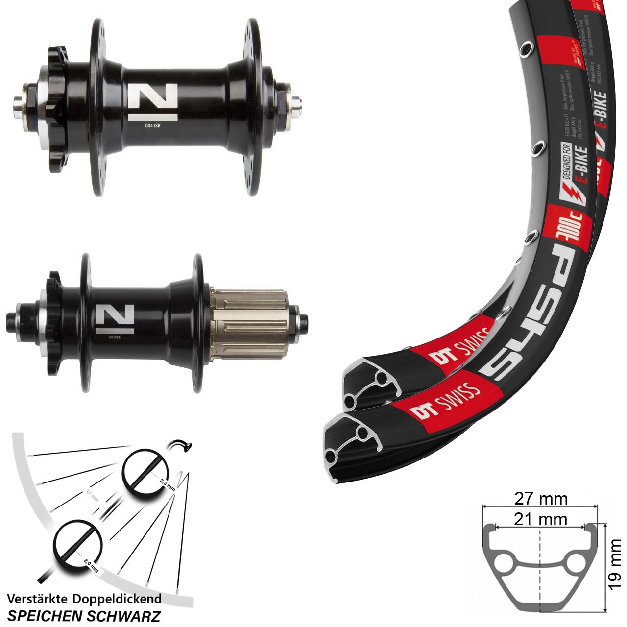Laufradsatz 26 Zoll DT Swiss 545d Novatec D041-D042 Disc 6-Loch 8-11 fach QR
