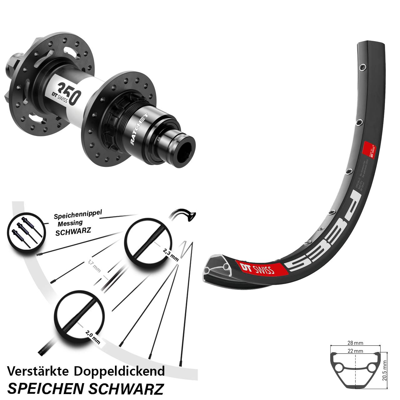 Disc Hinterrad 29 Zoll DT Swiss 533 D-350 XD 11-12 fach 12x148