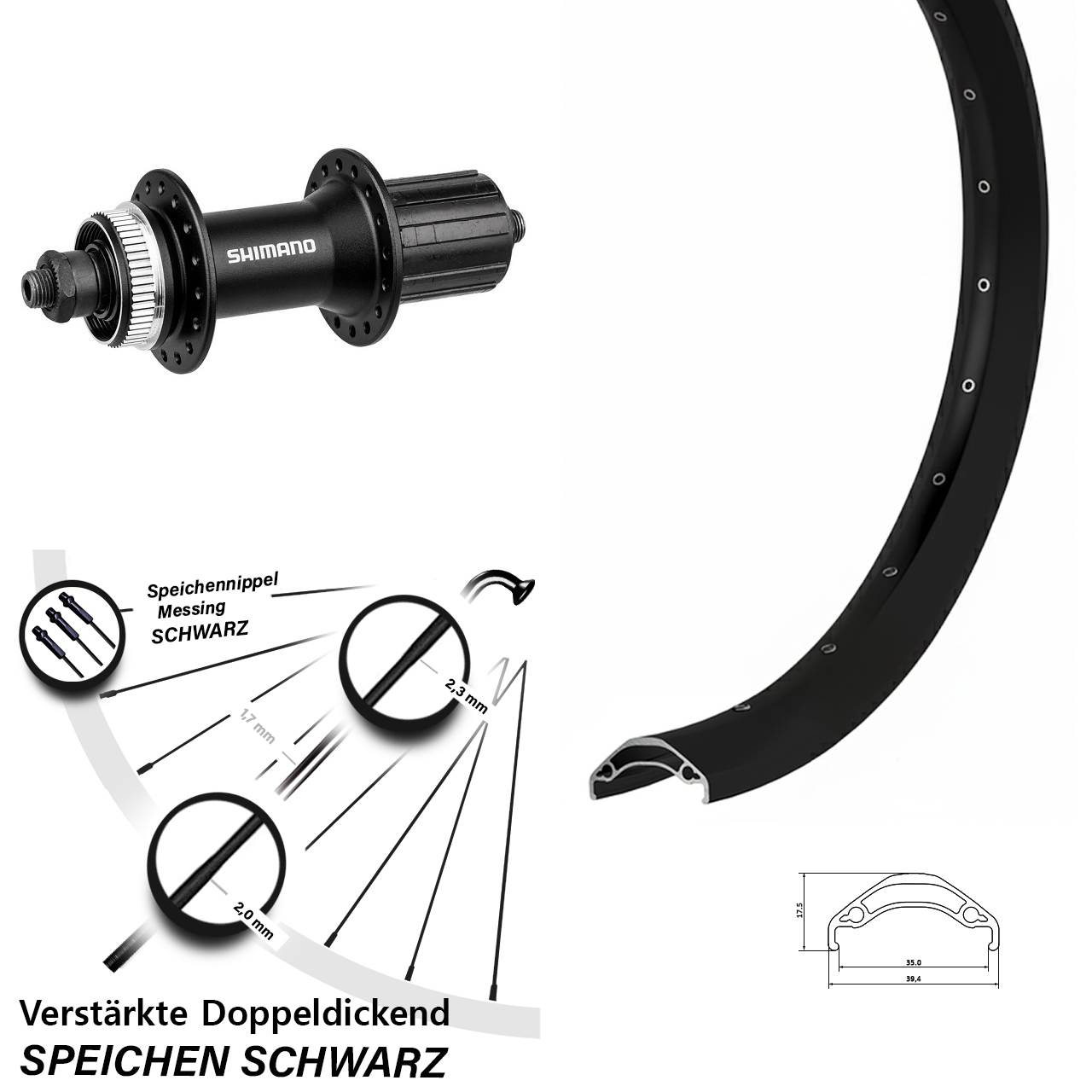 Hinterrad Centerlock für Schnellspanner 29 Zoll Ryde Disc 35 Shimano FH-M4050 8-11 fach HG