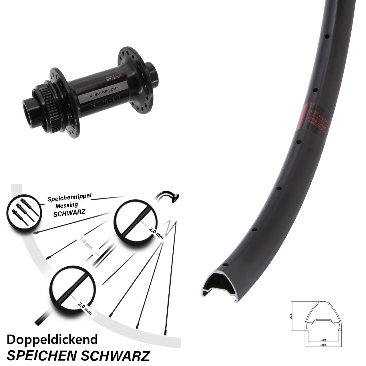 Disc Laufrad 15x100 650B KX Clue DT Swiss 370