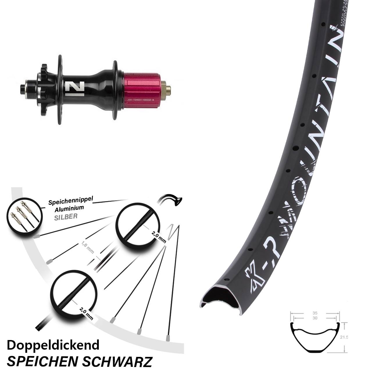 KX-R Mountain Novatec Superlight 29 Zoll 6-Loch Hinterrad QR 8-12 fach