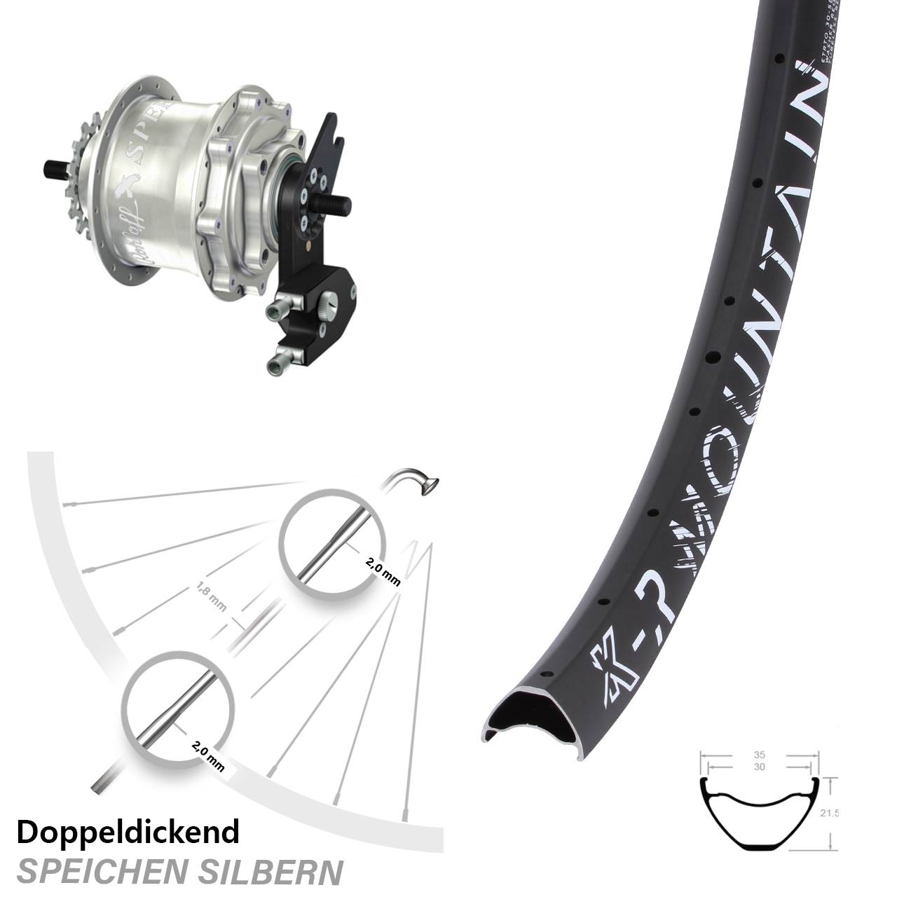 KX-R Mountain Rohloff Speedhub TS DB OEM2 27,5 Zoll Disc Hinterrrad