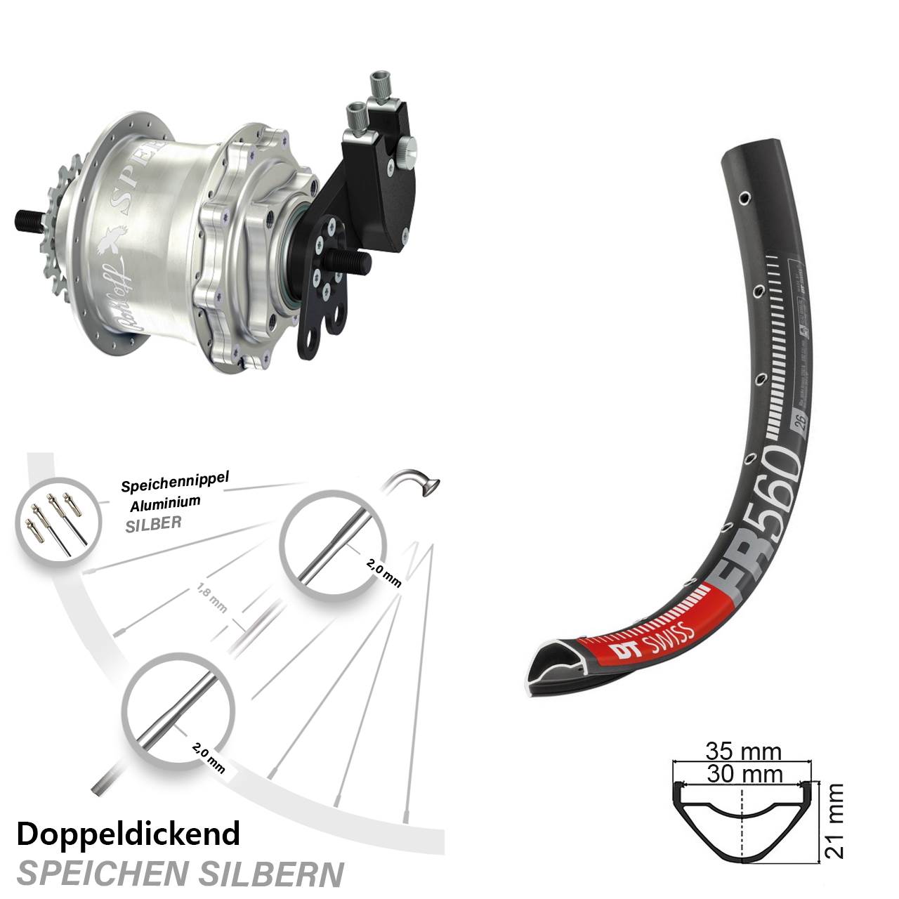 DT Swiss FR 560 Rohloff Speedhub 500/14 TS DB 26 Zoll Disc Hinterrrad