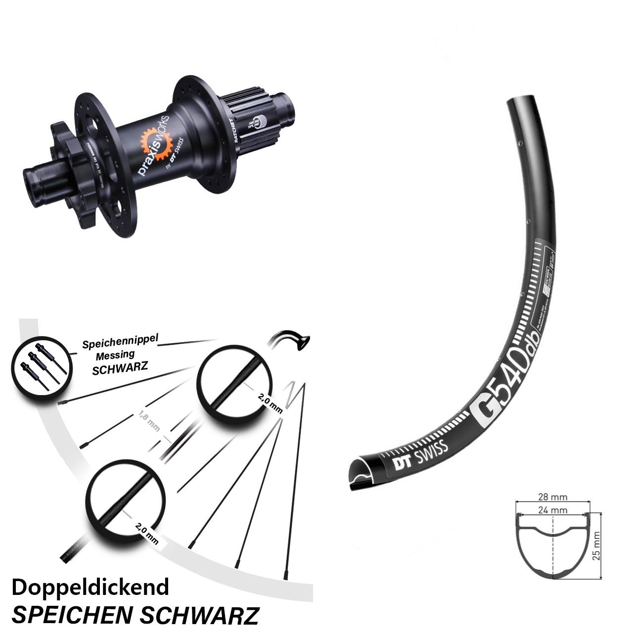 Disc Hinterrad 650B DT Swiss G 540-350 Micro Spline 12x142