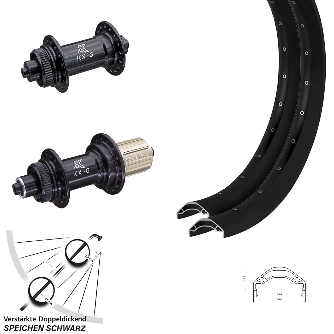 29 Zoll Ryde Disc 35 KX-G Disc Laufradsatz QR 8-12 fach HG